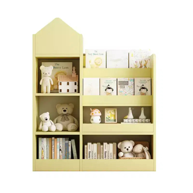 Étagère à Livres en Bois pour Enfants, Organisateur de Rangement de Jouets avec Bibliothèque, Grande Unité de Rangement pour Enfants avec 6 Compartiments, 2 Paniers Bacs Organisateur de Jouets pour Livres