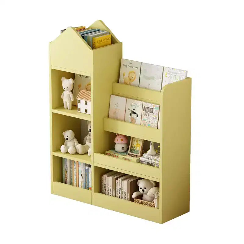 Étagère à Livres en Bois pour Enfants, Organisateur de Rangement de Jouets avec Bibliothèque, Grande Unité de Rangement pour Enfants avec 6 Compartiments, 2 Paniers Bacs Organisateur de Jouets pour Livres