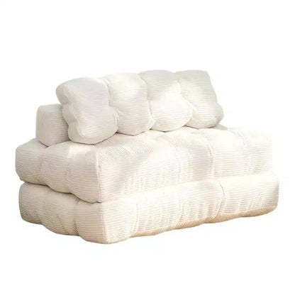 Canapé-lit pliable 3-en-1, futon de sol en velours côtelé avec oreiller, lit d'appoint en mousse déchiquetée
