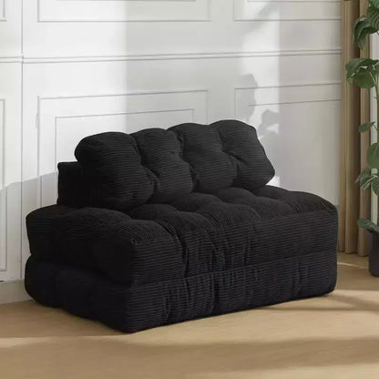 Canapé-lit pliable 3-en-1, futon de sol en velours côtelé avec oreiller, lit d'appoint en mousse déchiquetée
