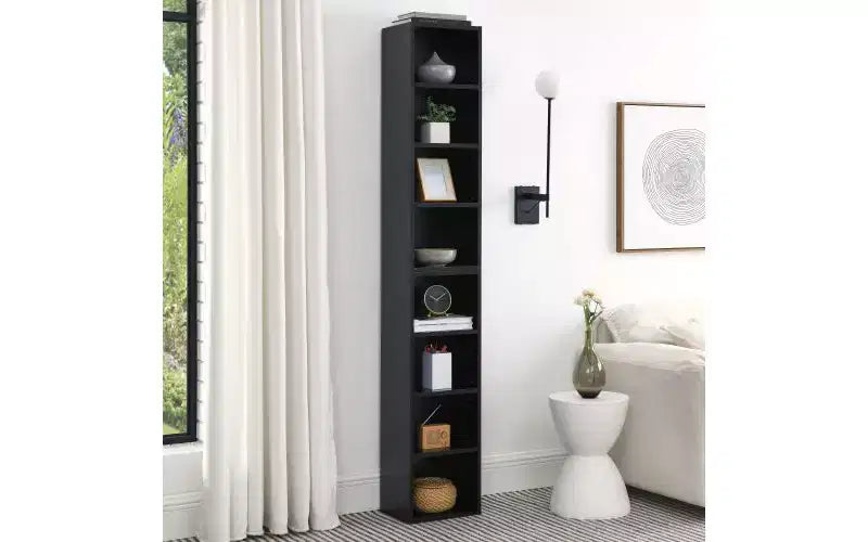 Étagère haute et étroite à 8 niveaux, meuble de rangement cubique réglable pour salon et bureau