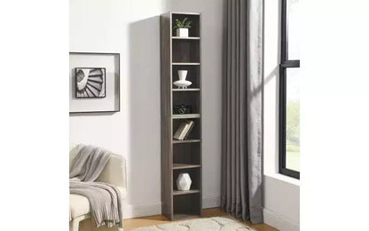 Étagère haute et étroite à 8 niveaux, meuble de rangement cubique réglable pour salon et bureau