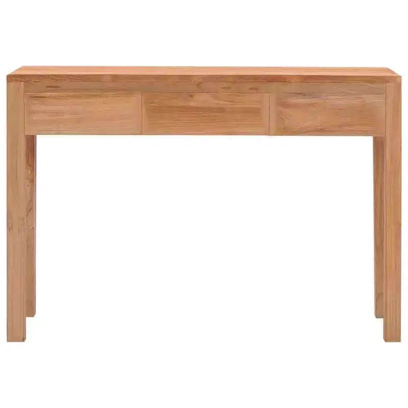 Console en bois de teck massif, table d'entrée ou de couloir de hauteur standard