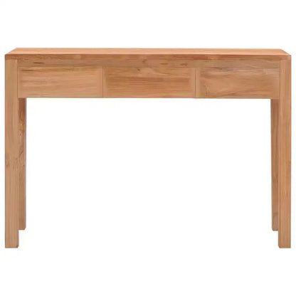 Console en bois de teck massif, table d'entrée ou de couloir de hauteur standard