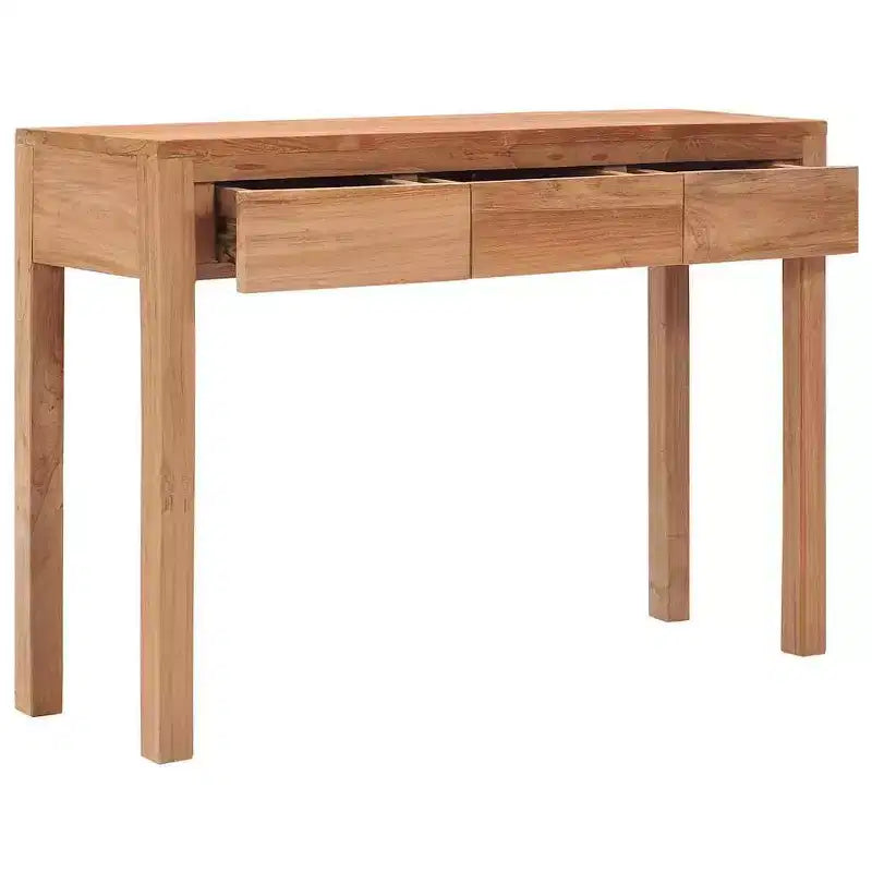 Console en bois de teck massif, table d'entrée ou de couloir de hauteur standard