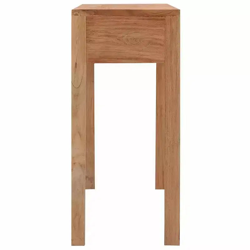 Console en bois de teck massif, table d'entrée ou de couloir de hauteur standard