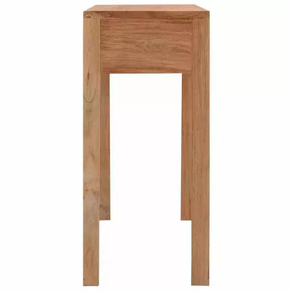 Console en bois de teck massif, table d'entrée ou de couloir de hauteur standard