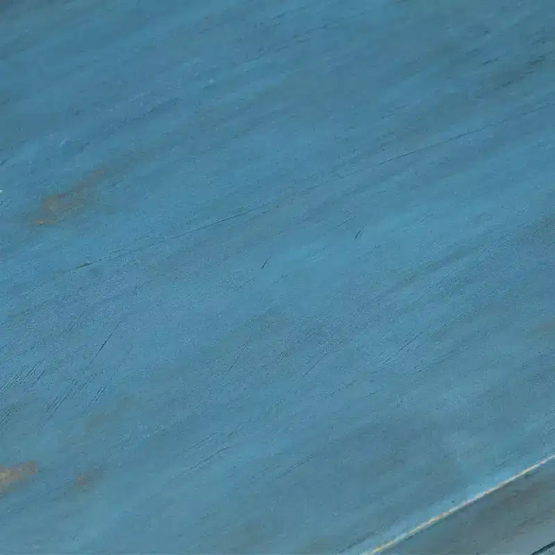 Table de chevet avec rangement, en bois de manguier massif, table de chevet vintage bleue, 40x30x50 cm