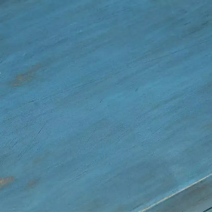 Table de chevet avec rangement, en bois de manguier massif, table de chevet vintage bleue, 40x30x50 cm