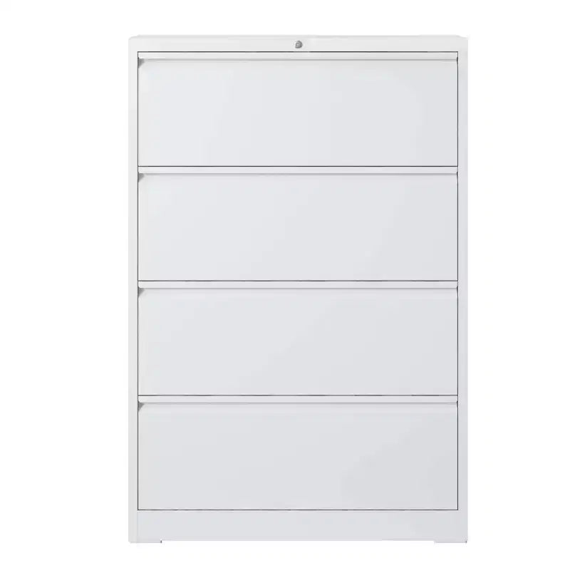 Classeur latéral blanc verrouillable à 4 tiroirs de 132 cm de haut, classeur métallique pour bureau à domicile, compatible format légal/lettre/A4/F4