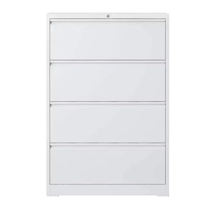 Classeur latéral blanc verrouillable à 4 tiroirs de 132 cm de haut, classeur métallique pour bureau à domicile, compatible format légal/lettre/A4/F4