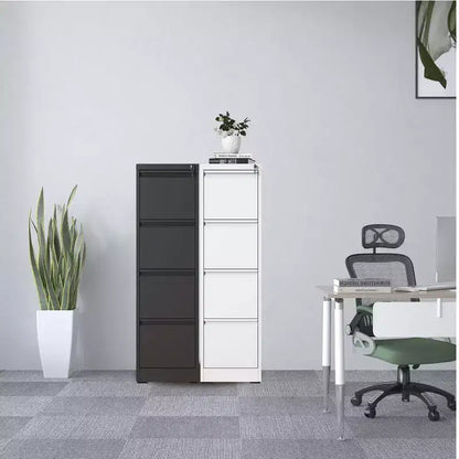 Classeur vertical 4 tiroirs en métal blanc de 132 cm de haut avec serrure, armoire de classement en acier pour bureau à domicile, compatible A4/Legal/Lettre