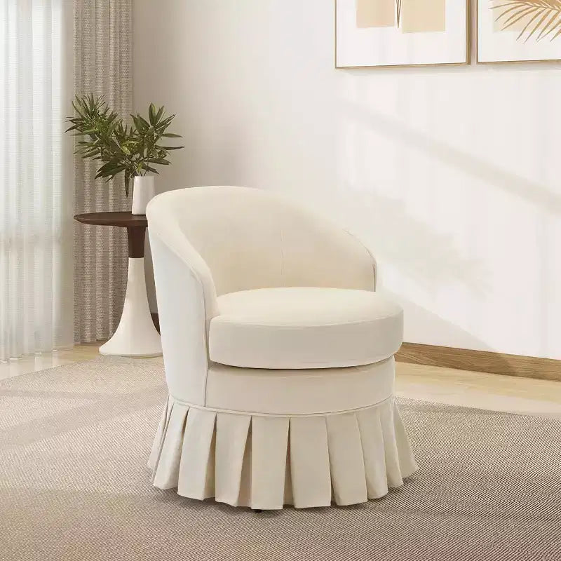 Chaise de salle à manger rembourrée, Fauteuil moderne du milieu du siècle, Tabouret de coiffeuse, Canapé simple confortable pour chambre à coucher, salon, salle à manger, Beige