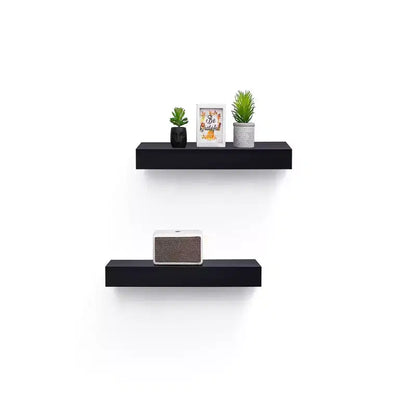 Étagère flottante noire 18.11 C avec support invisible pour montage mural en bois, parfaite pour la décoration de salle de bain/chambre/cuisine ou pour exposer des livres/plantes, facile à installer.