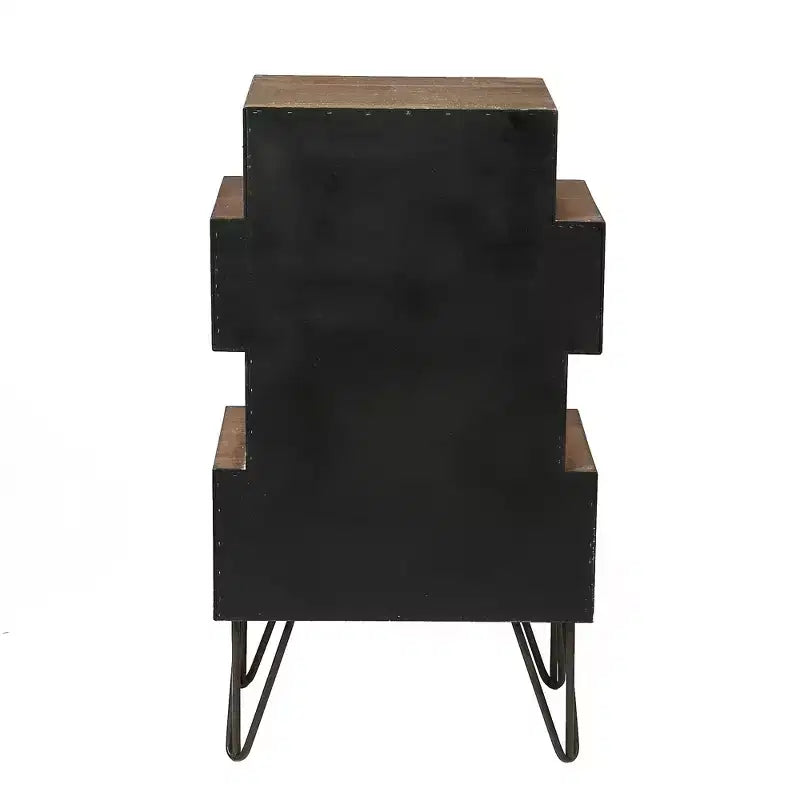 Commode d'appoint en bois à 4 tiroirs, style apothicaire du milieu du siècle, marron, 84H x 48L cm