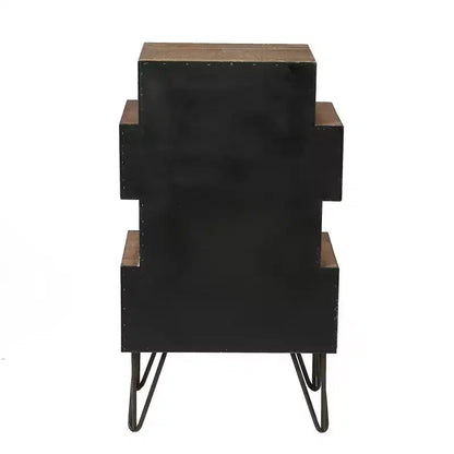 Commode d'appoint en bois à 4 tiroirs, style apothicaire du milieu du siècle, marron, 84H x 48L cm